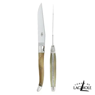 Forge de Laguiole 頂級手工紫羅蘭色耐力纖維牛排刀叉禮盒組-亮面 歷史價格詳細信息