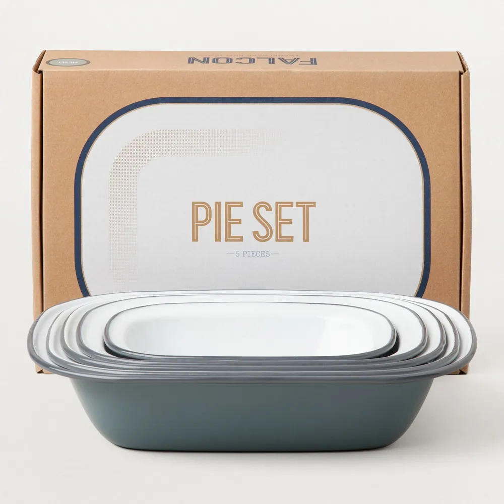 Falcon 琺瑯方形烤盤 20cm 4件組 深盤 方盤 餐盤 藍白 歷史價格詳細信息