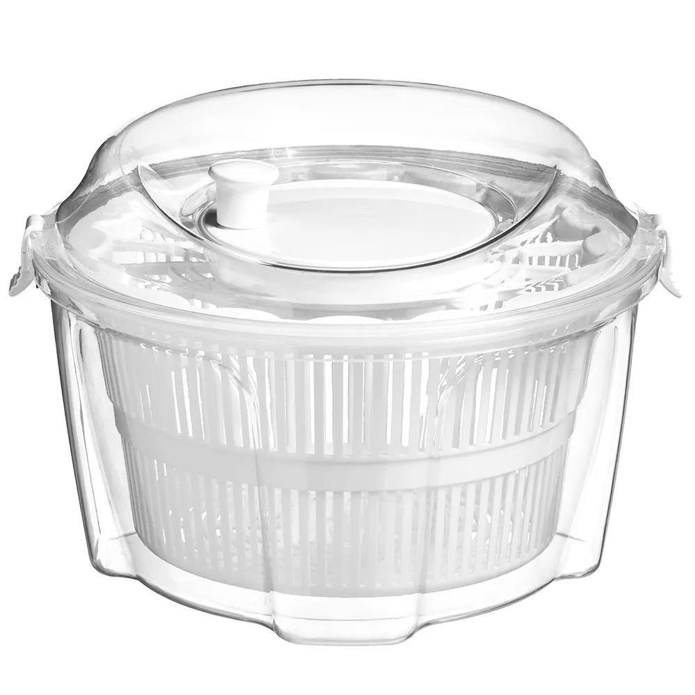 蔬菜脫水器 手轉蔬果沙拉濾水籃 離心甩乾洗菜瀝水機 【3L】 歷史價格詳細信息