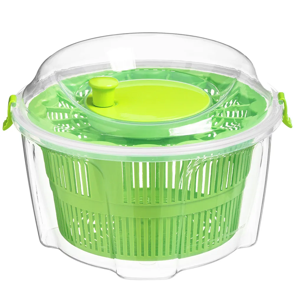 蔬菜脫水器 手轉蔬果沙拉濾水籃 離心甩乾洗菜瀝水機 【3L】 歷史價格詳細信息