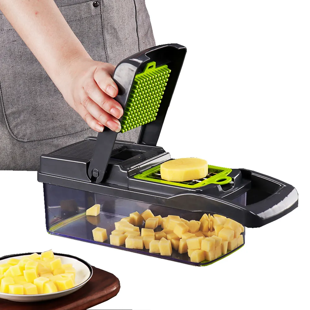 PUSH!廚房用品防切手多功能切片切菜器刨絲器切絲(可薄切檸檬)D127藍綠色 歷史價格詳細信息