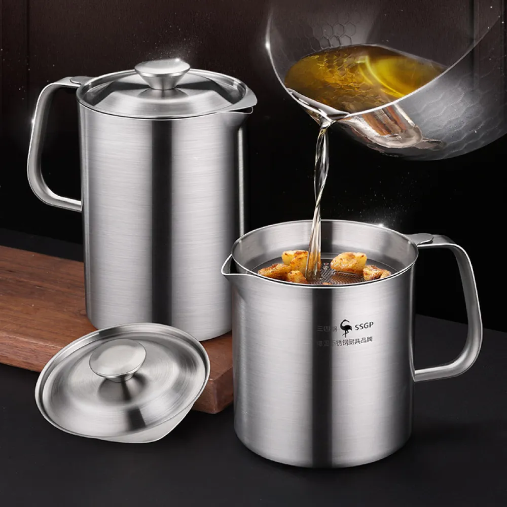 304不鏽鋼濾油壺家用大容量防塵儲油罐帶蓋過濾油渣防溢油瓶 歷史價格詳細信息