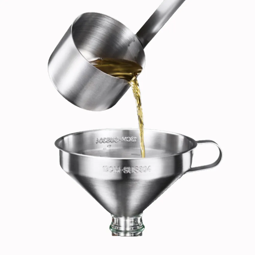 PUSH!餐廳廚房用品304不銹鋼濾油壺2000ML帶蓋過濾防漏倒油瓶濾油隔油壺D304-1 歷史價格詳細信息