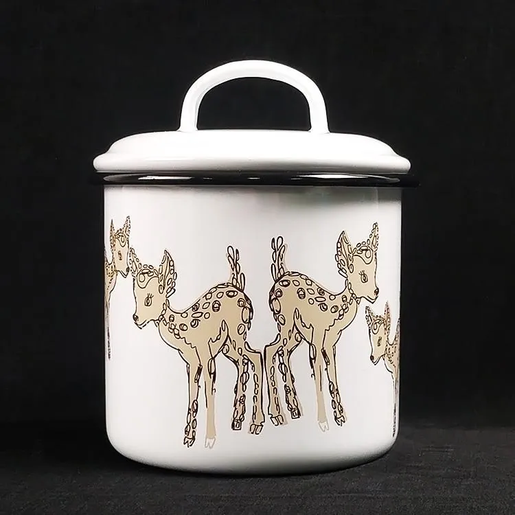 芬蘭Muurla-1600-037-01小鹿斑比琺瑯罐1.3L/收納罐/乾果罐/糖果罐/咖啡罐 價格比較,價格查詢,歷史價格詳細信息