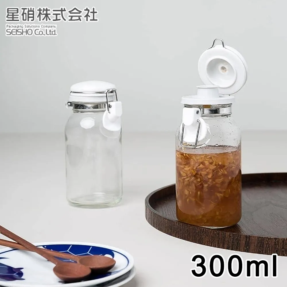 【日本星硝】日本製透明玻璃扣式保存瓶/調味料罐2入組-500ML+300ML(日本製 玻璃 儲物罐) 歷史價格詳細信息