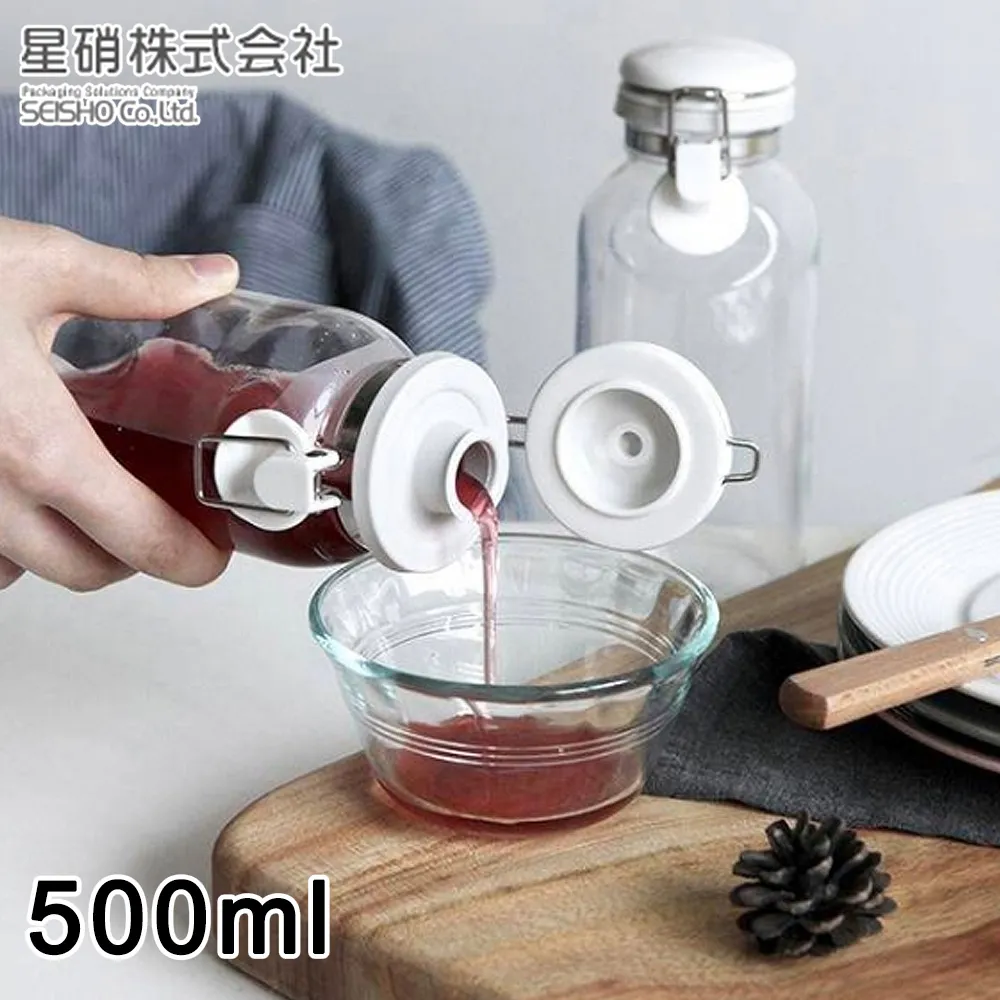 【日本星硝】日本製透明玻璃扣式保存瓶/調味料罐2入組-500ML+300ML(日本製 玻璃 儲物罐) 歷史價格詳細信息