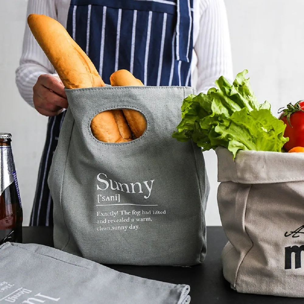 北歐風 帆布便當袋 環保 野餐袋 便當袋 手提帆布包 食物袋子 麵包袋 可清洗 手提袋子 價格比較,價格查詢,歷史價格詳細信息