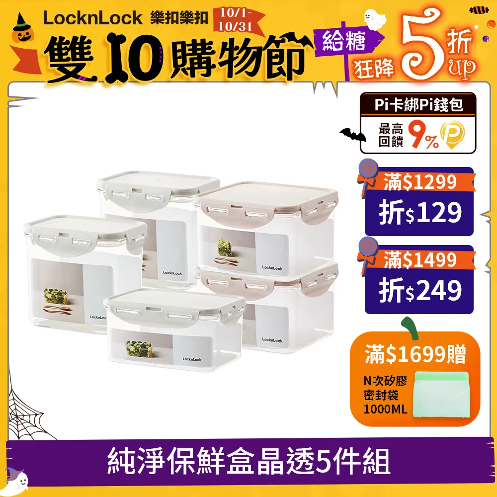 樂扣樂扣純淨保鮮盒晶透5件組 歷史價格詳細信息