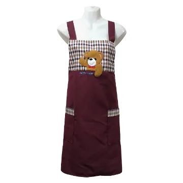 電繡熊兩口袋圍裙F593-二入組 歷史價格詳細信息