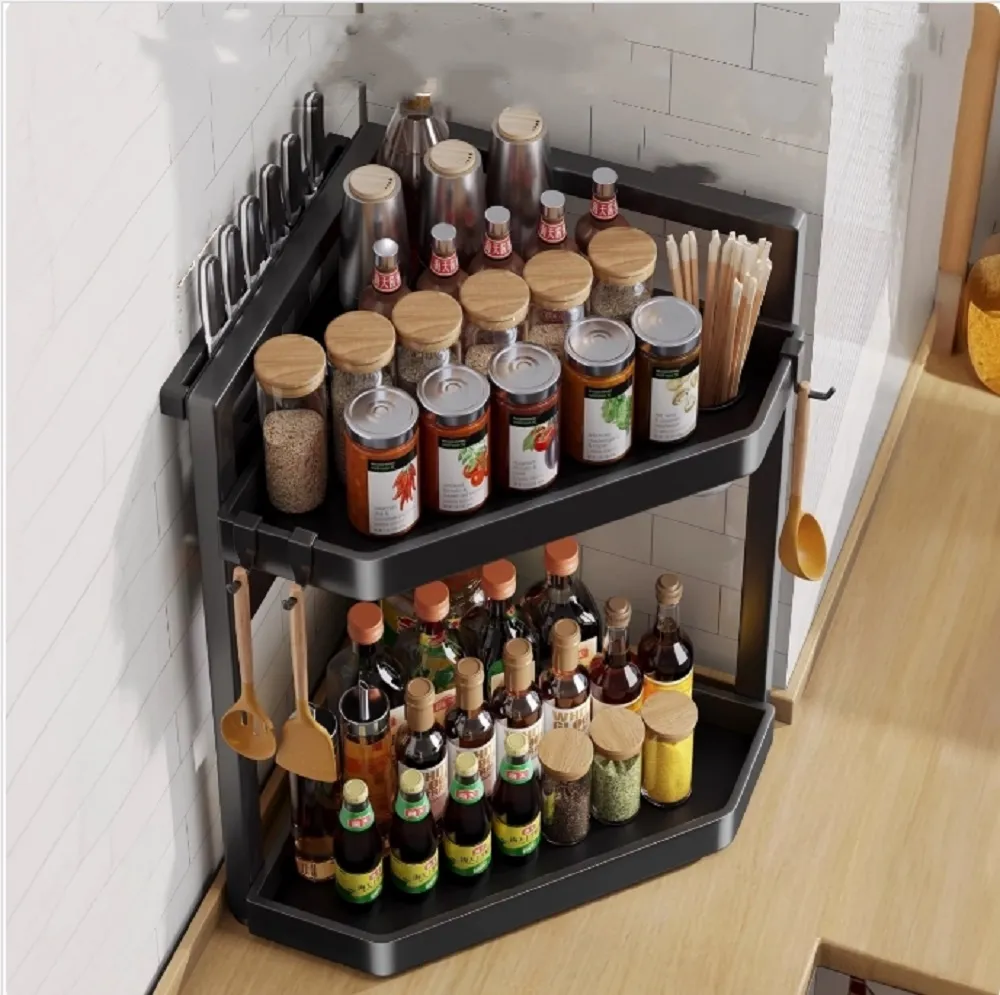 佳幫手廚房置物架臺面多功能鹽油調料品調味罐收納盒三角調料架子-正正精品 歷史價格詳細信息
