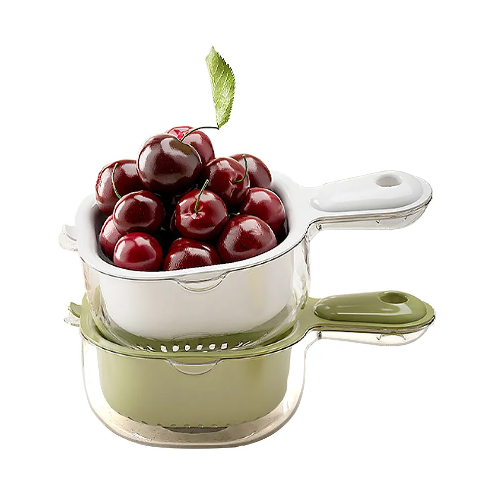 日本SP SAUCE水果專用手持式雙層瀝水籃4色8件組 歷史價格詳細信息