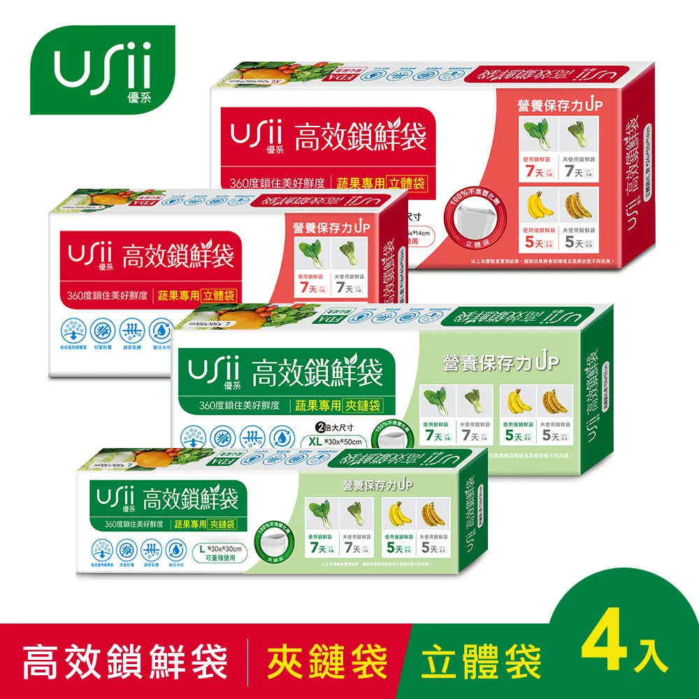 USii高效鎖鮮袋-夾鏈袋+立體袋+食物專用袋(7入組) 歷史價格詳細信息