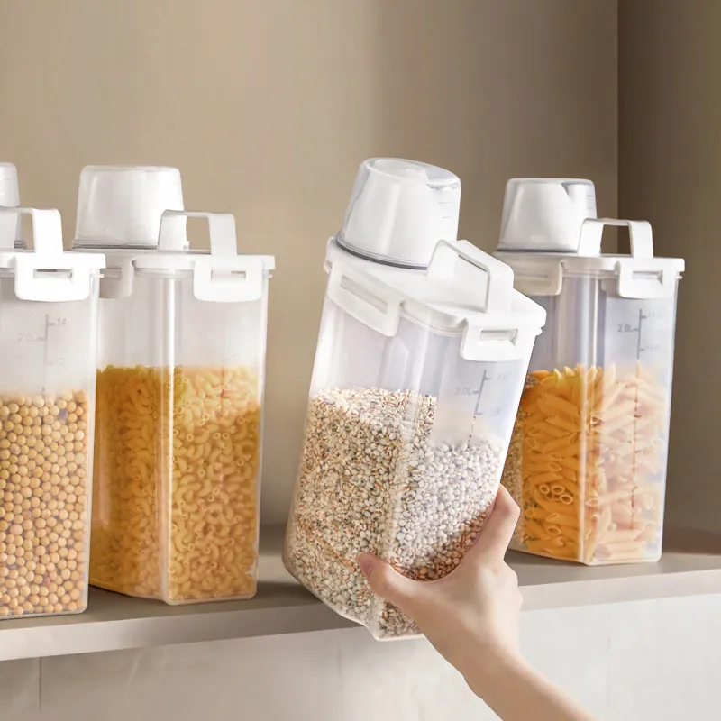 PUSH!餐廳廚房用品 廚房收納大容量儲物罐雜糧罐 五穀雜糧透明密封罐I96 歷史價格詳細信息