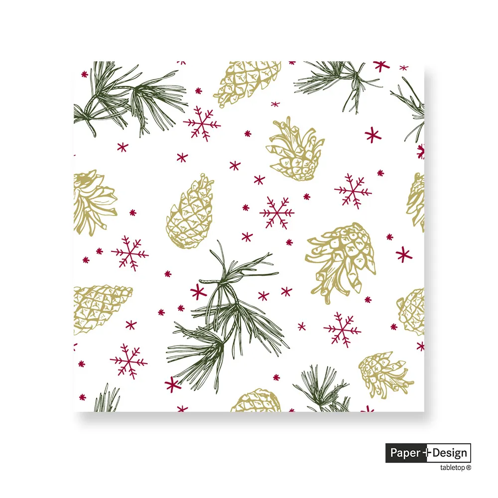 【 Paper+Design】德國餐巾紙-金色的雪花(紅底) 歷史價格詳細信息