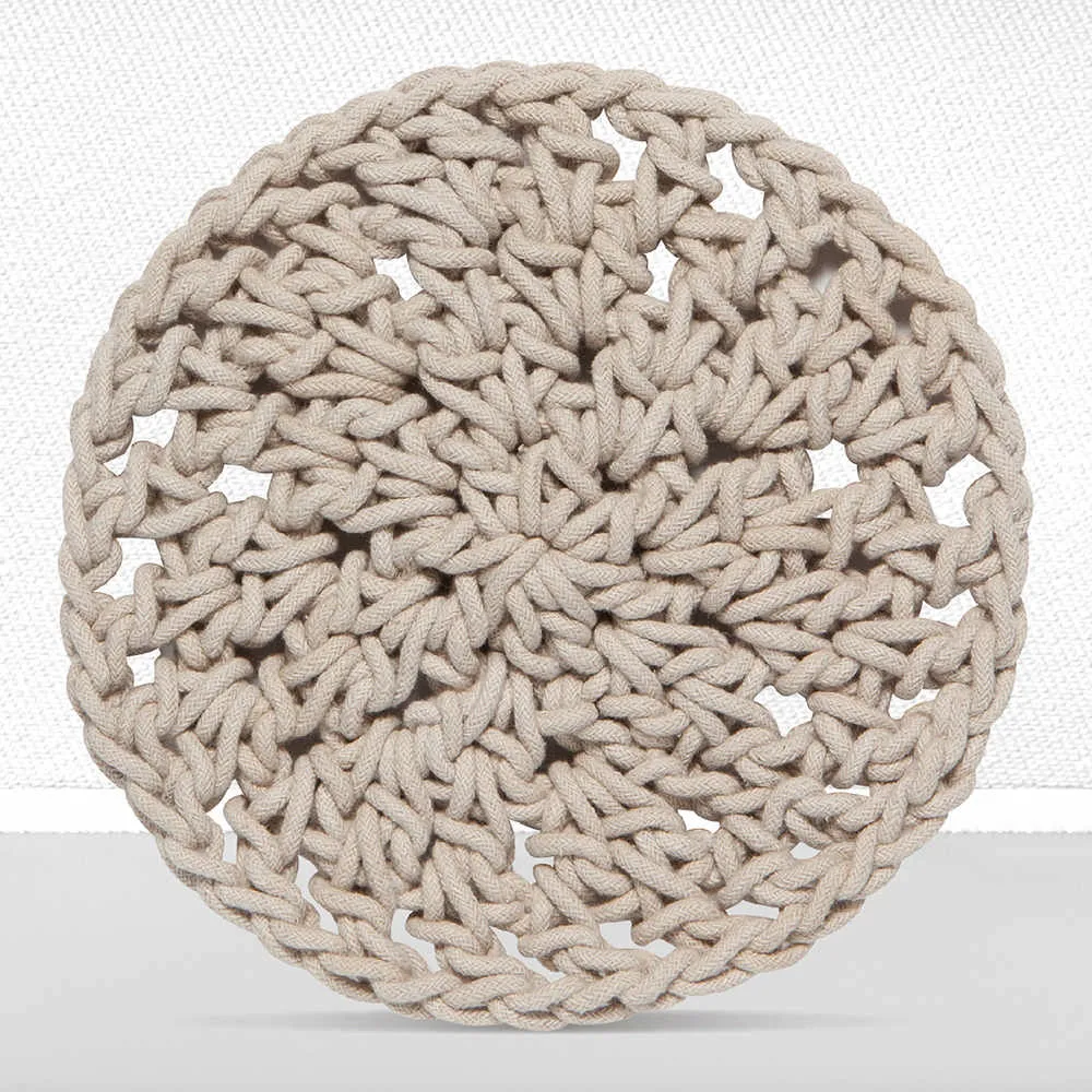 DANICA Heirloom圓形鉤針編織隔熱墊(米灰) 歷史價格詳細信息