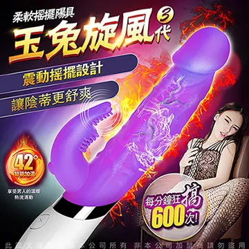 Dibe-玉兔旋風3代 7段變頻智能加溫360度旋轉矽膠手柄充電式按摩棒-紫 歷史價格詳細信息