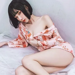 流行E線A7249 日系和服 粉色短版性感和服 角色扮演cosplay櫻花日本和服 派對表演服 歷史價格詳細信息