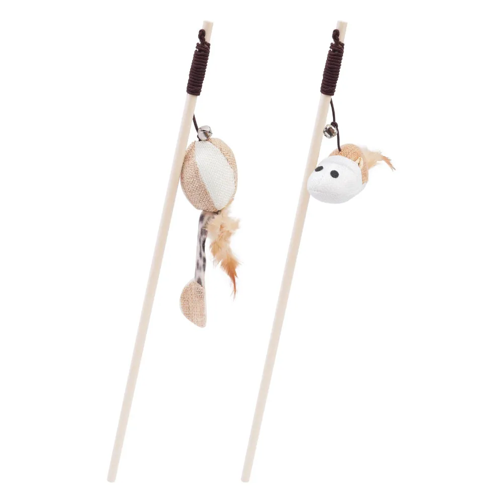 【原木逗貓棒】貓咪玩具 原木杆麻布劍麻羽毛鈴鐺彈力繩 逗貓棒 貓咪玩具 玩具-柴夫人寵物館 歷史價格詳細信息