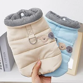 狗狗貓咪衣服自帶牽引扣刺小熊繡絨貓咪小狗衣物2件組 歷史價格詳細信息