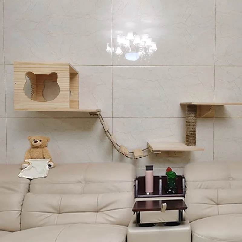 貓跳臺 實木 貓爬架 通天柱 貓架 傢俱 貓樹 頂天立地 貓抓柱 鬆木 歷史價格詳細信息