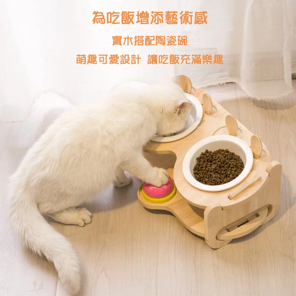 貓碗陶瓷貓盆雙碗狗碗寵物貓咪貓糧碗狗狗盆喝水防打翻貓水碗-我們這一家 歷史價格詳細信息