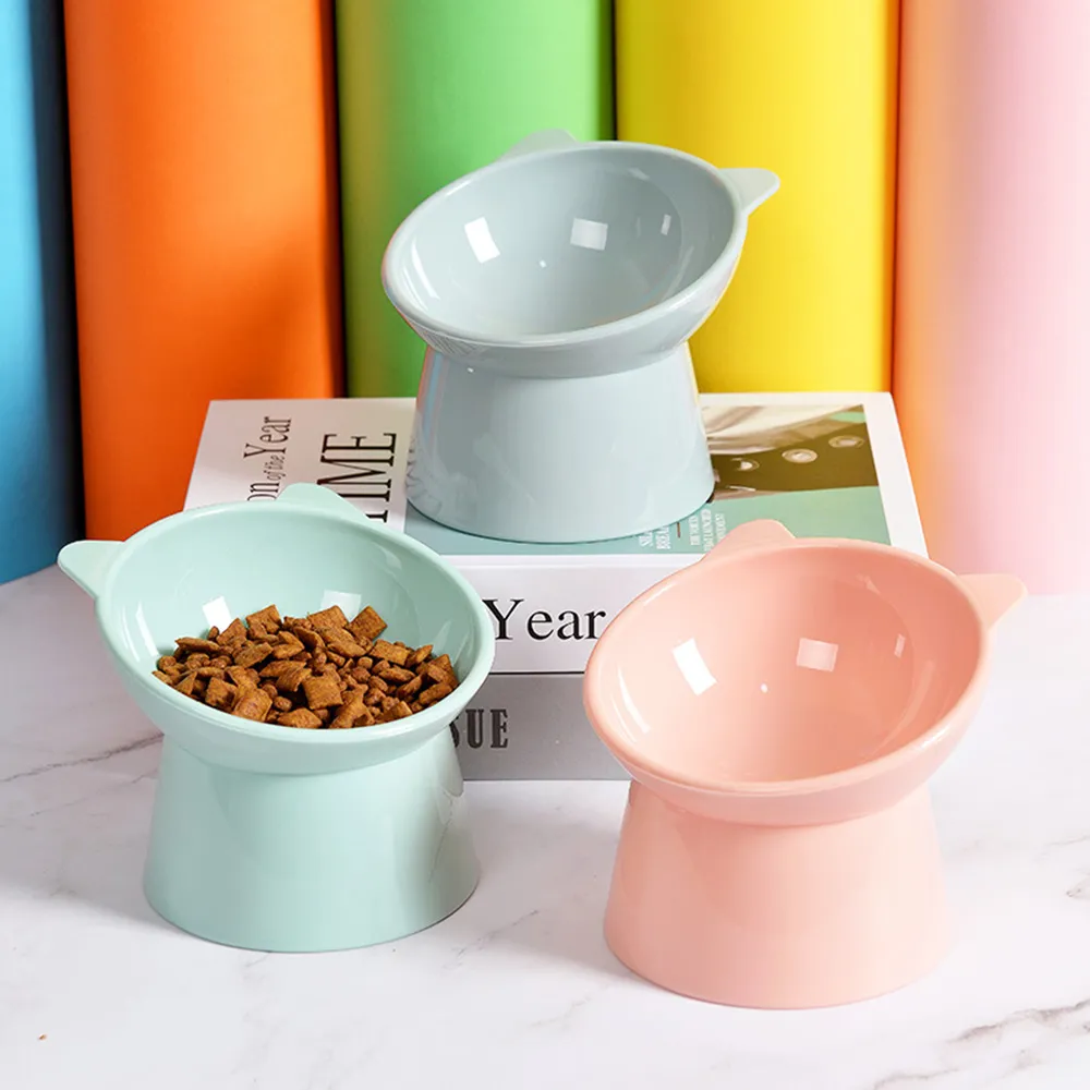 寵物高腳斜口碗 熊臉 13.5*11.5*11.5cm (多種顏色可選) 歷史價格詳細信息