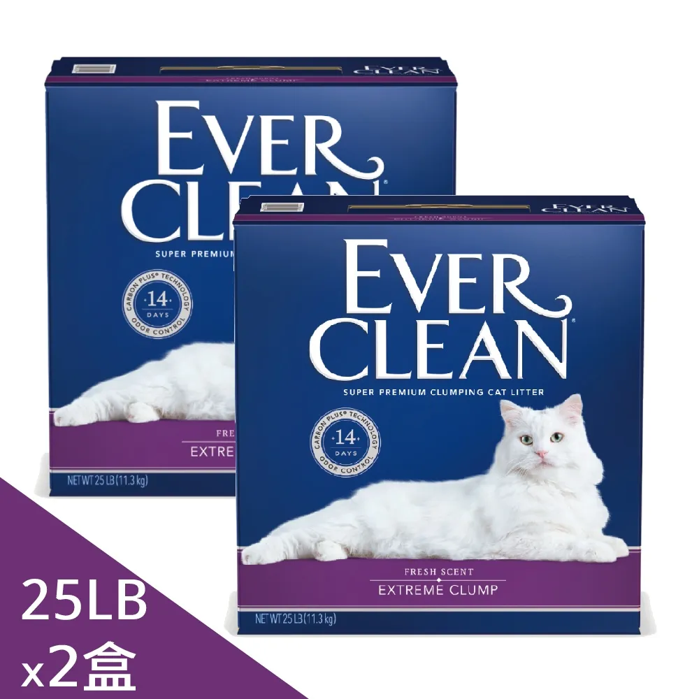 【EverClean 藍鑽】強效凝結除臭貓砂25lb 長效清香(兩入組) 歷史價格詳細信息