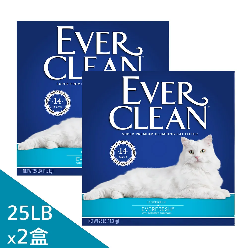 【EverClean 藍鑽】強效凝結除臭貓砂25lb 長效清香(兩入組) 歷史價格詳細信息