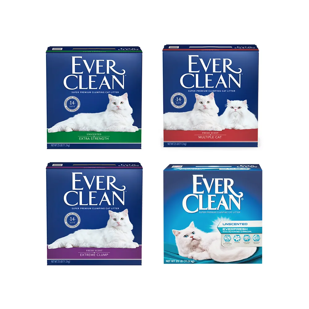 【2盒】【EverClean 藍鑽】強效凝結除臭貓砂25lb (11.3kg)_4款任選 歷史價格詳細信息