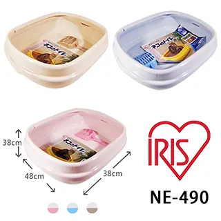 【IRIS】日本 開放式單層貓便盆/貓砂盆/貓廁所 附貓砂鏟 (NE-490) -粉 / 藍 / 茶 歷史價格詳細信息