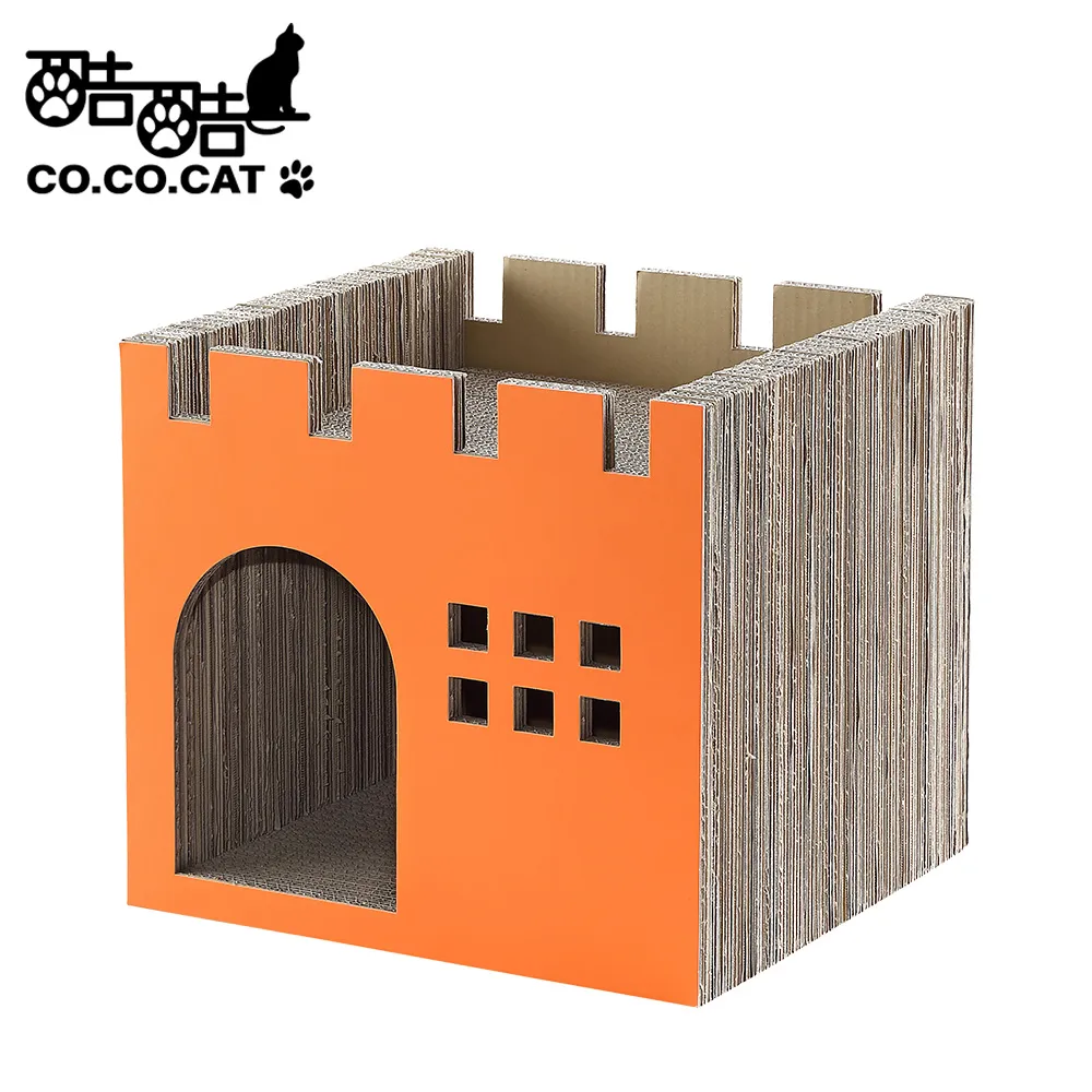 【酷酷貓 Co.Co.Cat】豪華大城堡-100%台灣製紙箱貓抓板(繽紛白/活力橘/湖水綠/水手藍-隨機不挑色) 歷史價格詳細信息