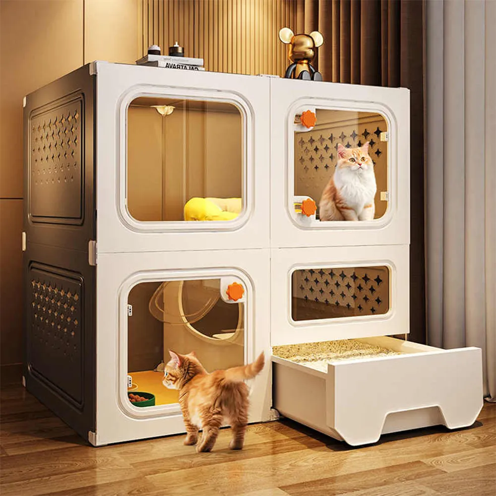 貓籠子貓別墅帶廁所養貓大櫃子 兩列兩層基礎款 歷史價格詳細信息