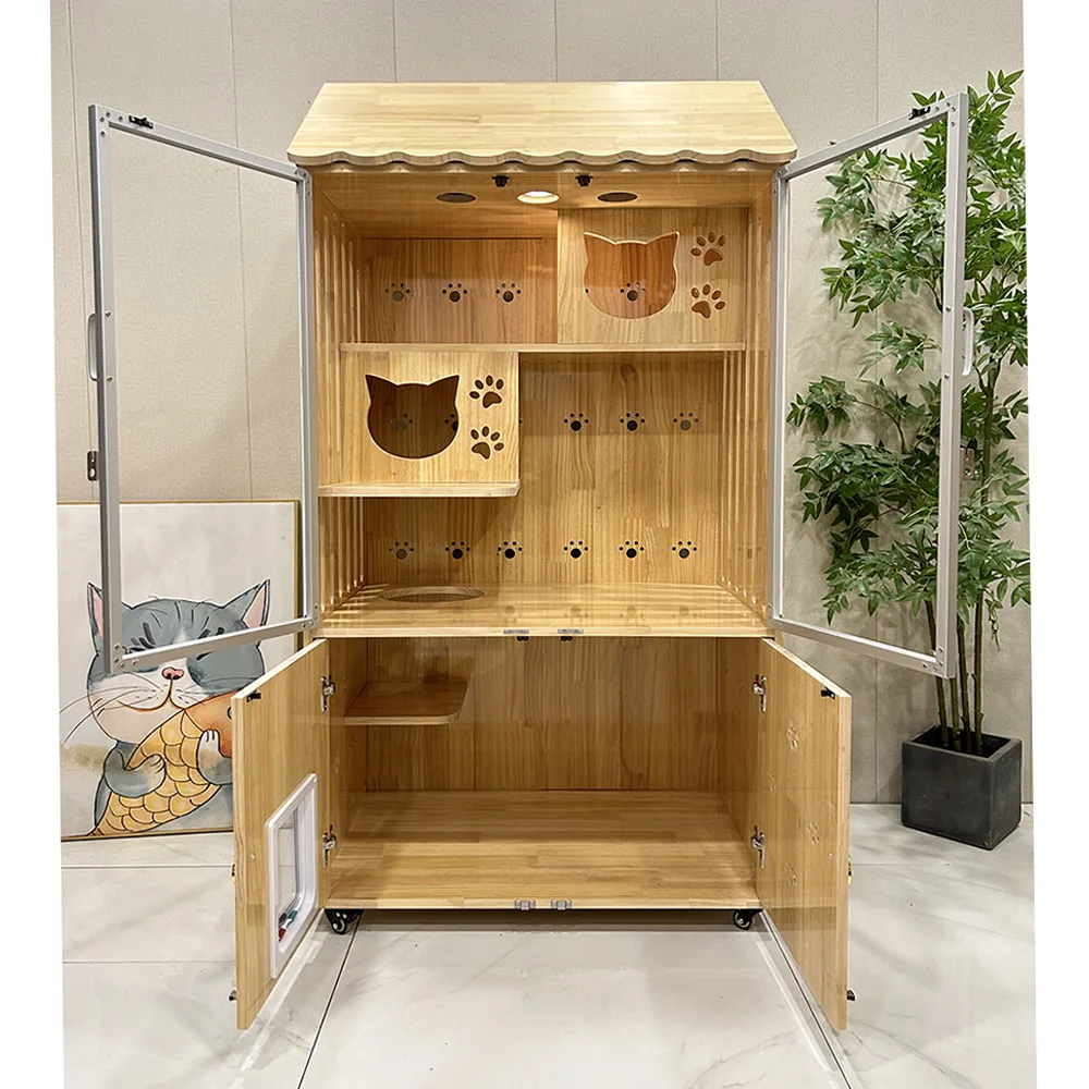 貓籠子 貓屋 貓房子 貓櫃 貓窩 小雙層貓別墅  多色可選（黑色 白色  粉色） 歷史價格詳細信息