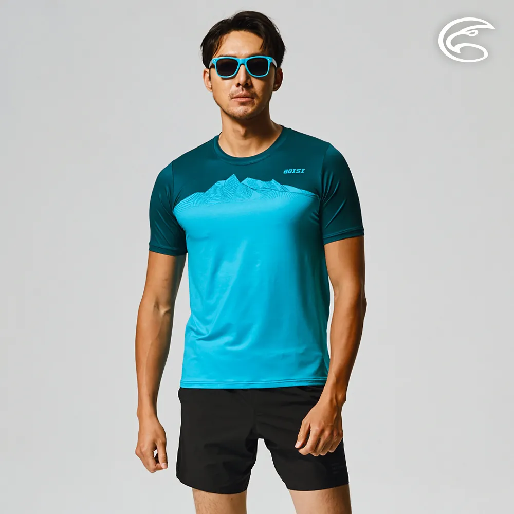 ADISI 男抗UV快乾短袖自行車衣ABL2192205 (M-2XL) 天青藍 / 吸濕排汗 速乾 防曬 反光 歷史價格詳細信息