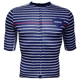 【CICLO】SS PRO LIGHT JERSEY 經典藍白條紋 運動騎行短袖車衣 歷史價格詳細信息