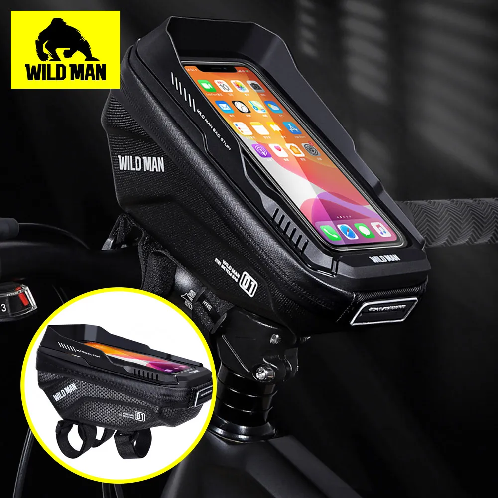 WILD MAN自行車魔術貼前梁上管袋 可觸控手機遮光硬殼防水收納包 歷史價格詳細信息