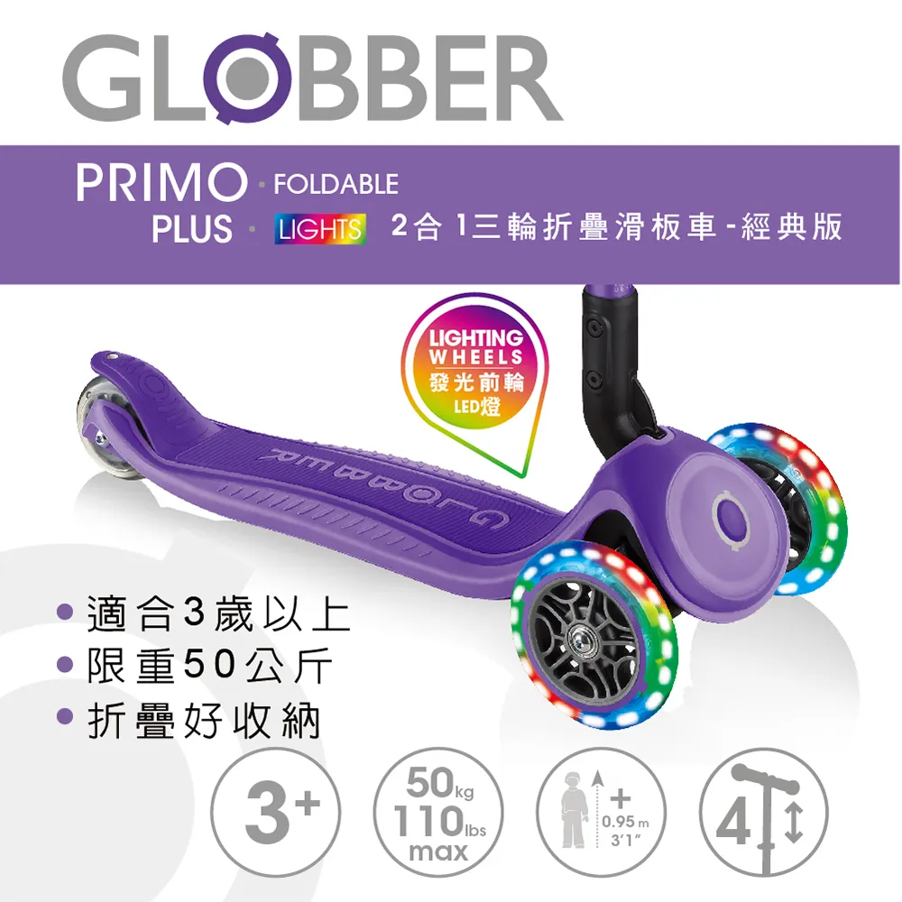GLOBBER 2合1三輪折疊滑板車大師版(酷炫白光發光輪) 藍綠色3490元(聊聊優惠) 歷史價格詳細信息