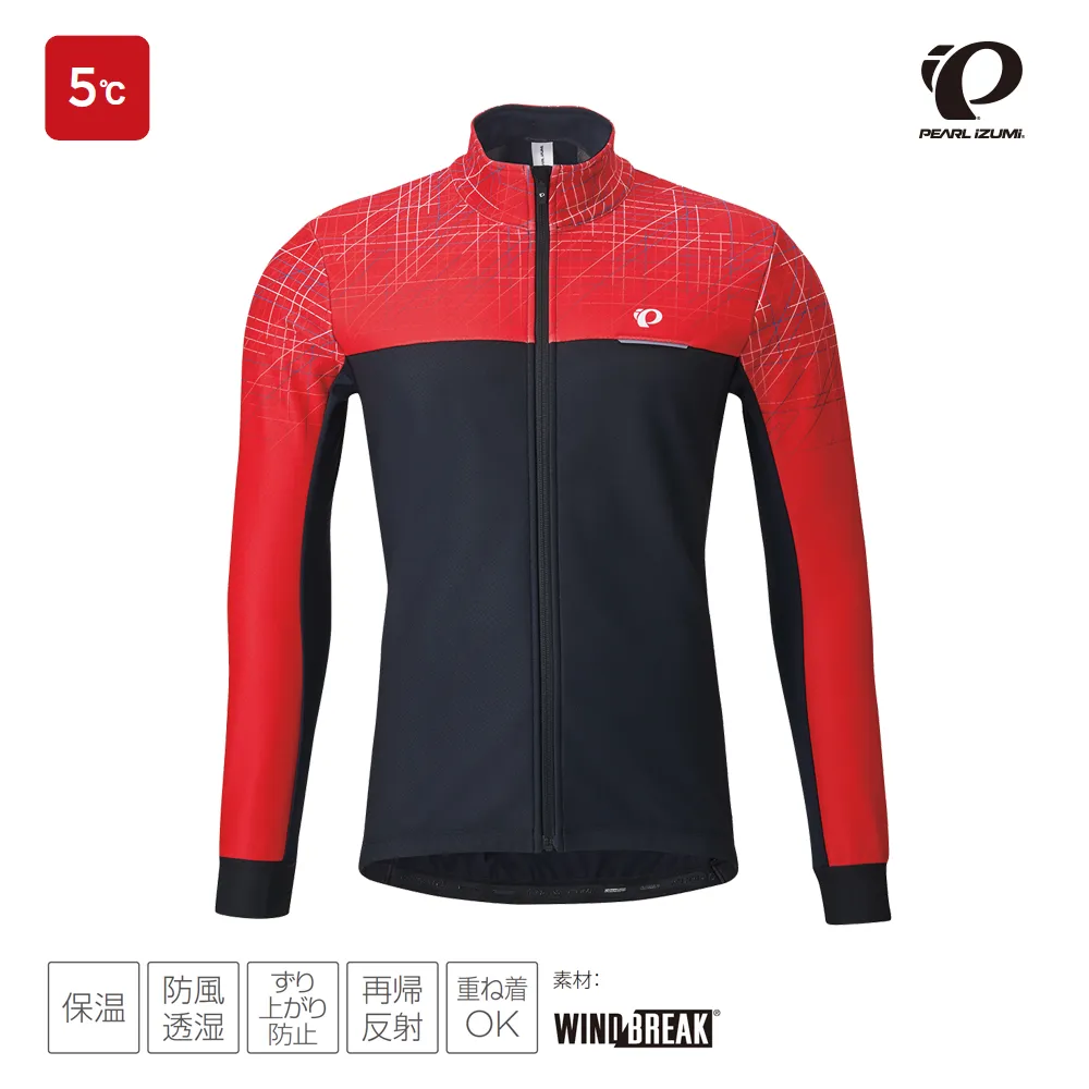 【Pearl izumi】 3500-BL-3 日本進口 保溫防風透濕男車外套  黑紅 歷史價格詳細信息