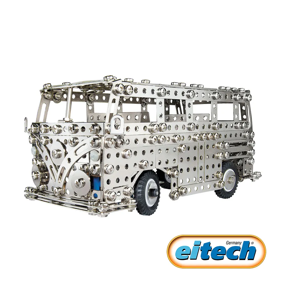 【德國eitech】益智鋼鐵玩具-60年紀念版-福斯T1露營車C1955 露營玩具 合金玩具車 螺絲起子玩具 歷史價格詳細信息