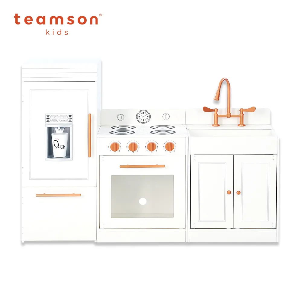 Teamson 法式巴黎木製廚房玩具|廚具組(玫瑰金白)【麗兒采家】 歷史價格詳細信息
