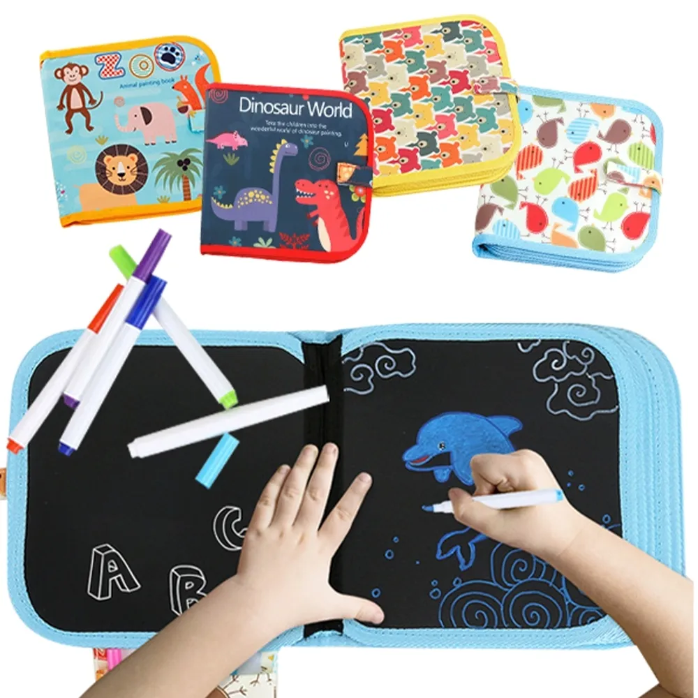 兒童繪畫本 可擦拭水彩筆雙面黑板畫冊12支筆 雪倫小舖 歷史價格詳細信息