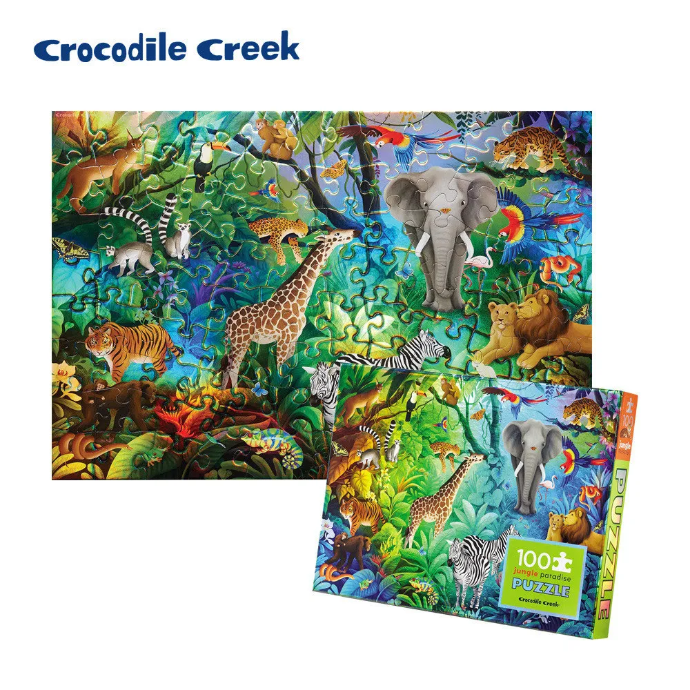 【 美國 Crocodile Creek 】 動物圖鑑主題盒拼圖-非洲動物 歷史價格詳細信息