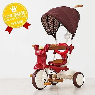 日本 iimo 第二代 #02兒童三輪車-折疊遮陽款(3色可選) 升級款【麗兒采家】【贈大野狼肩背包】 歷史價格詳細信息