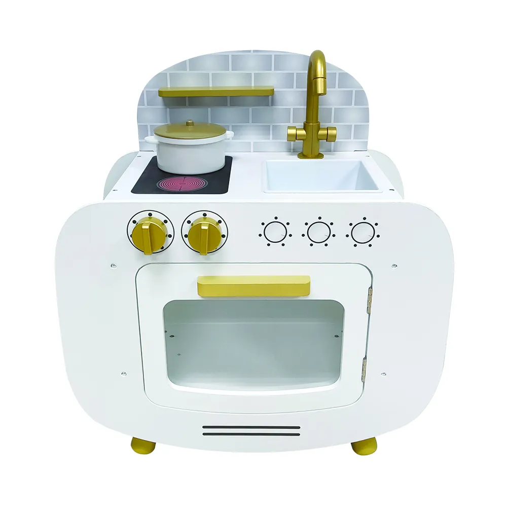 小小廚師雷納木製玩具廚房(附鍋具)-兩色可選 歷史價格詳細信息