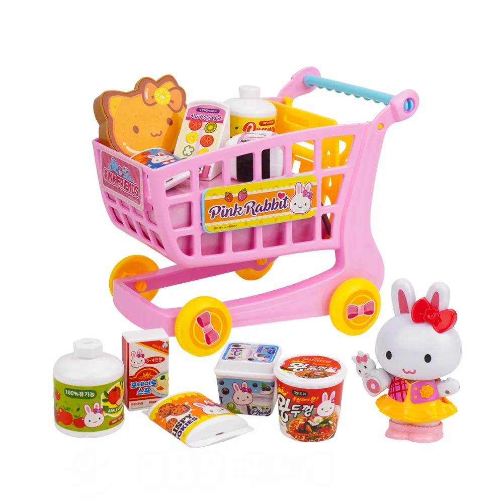 粉紅兔手推車購物車組家家酒(附大公仔)(授權17034) 歷史價格詳細信息