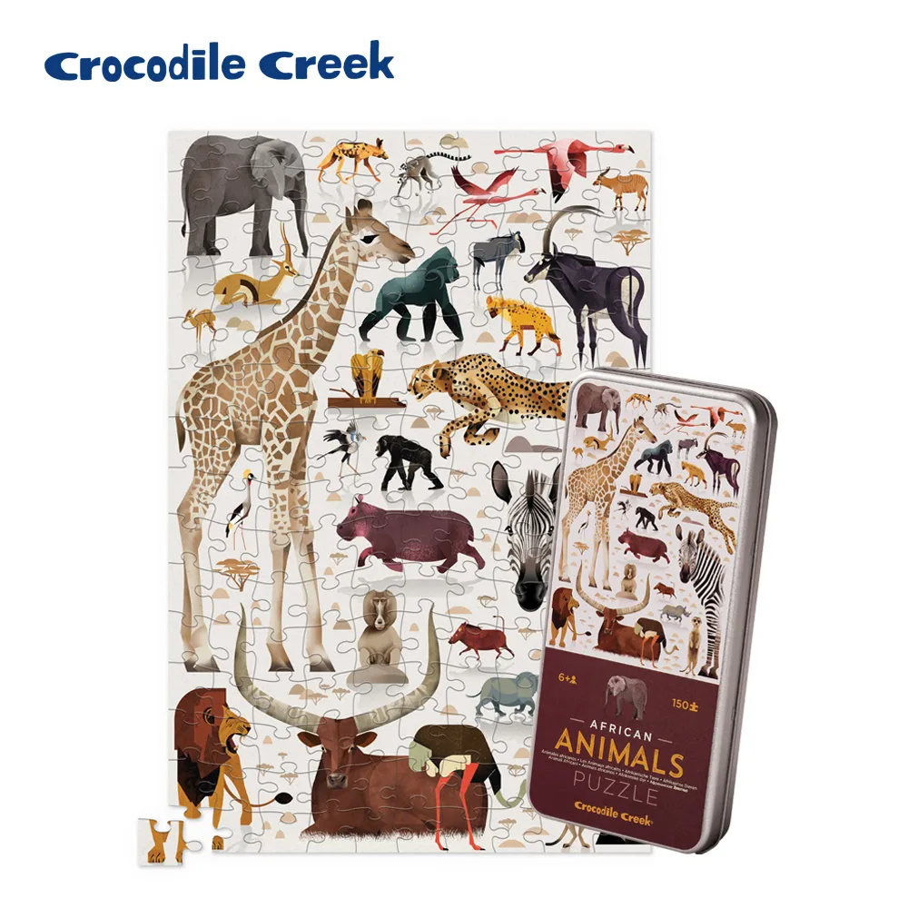 【 美國 Crocodile Creek 】 動物圖鑑主題盒拼圖-非洲動物 歷史價格詳細信息
