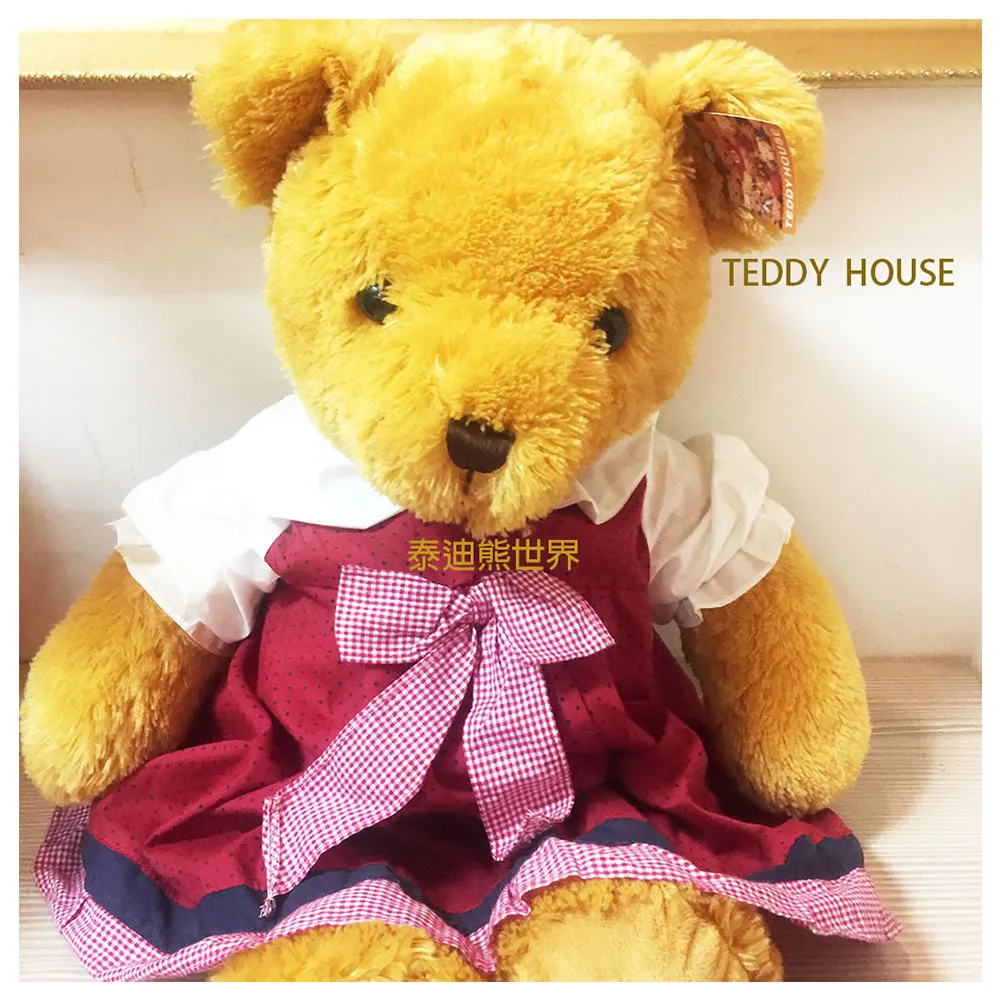 Teddy Bear Brown Long Red Bow Soft Toy Plush Stuffed Animal Loveable 歷史價格詳細信息