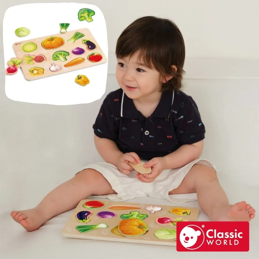 【德國 classic world 客來喜經典木玩】趣味主題拼板-健康蔬菜《40072》 價格比較,價格查詢,歷史價格詳細信息
