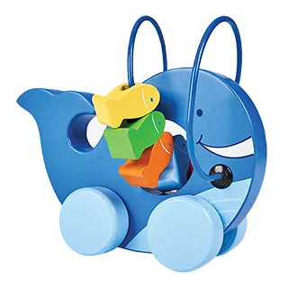 英國 JoJo Maman BeBe 超優質/益智/積木/五感/玩具_實木系列_手拉野生動物走走_JJE6519 歷史價格詳細信息