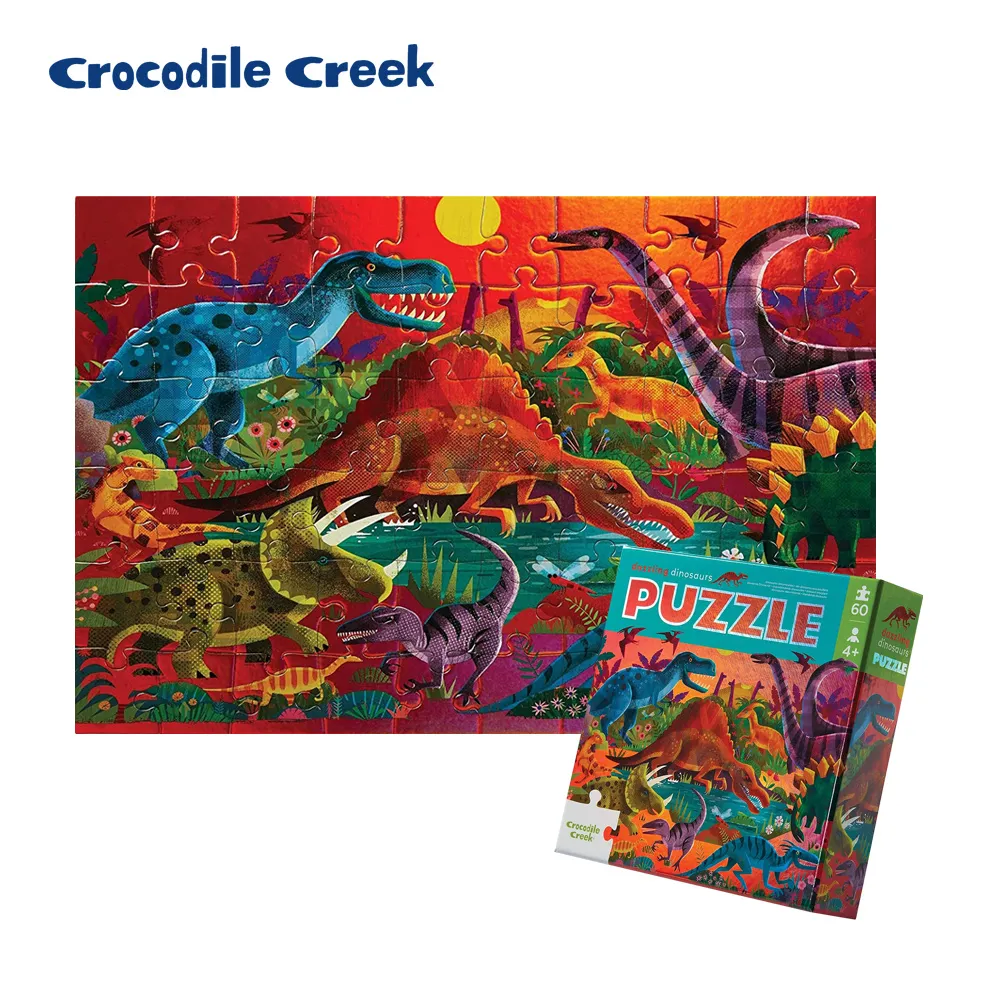 【美國Crocodile Creek】　幻彩雷射拼圖60片-侏儸紀公園 歷史價格詳細信息